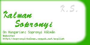 kalman sopronyi business card