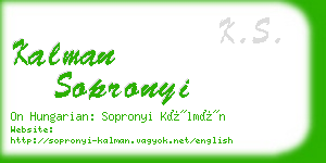 kalman sopronyi business card